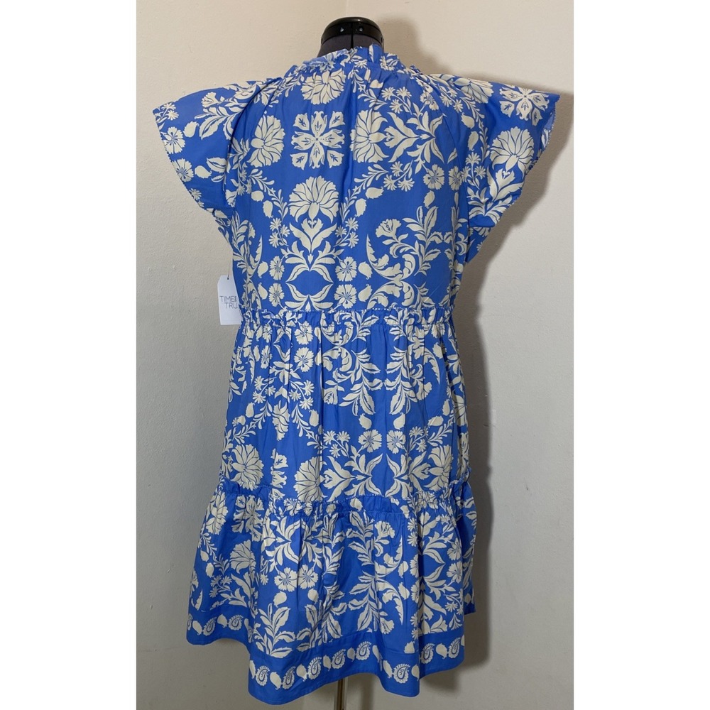 Eurosummer Coastal Blue Floral Dress XL 16-18 Resortwear Vacationwear - Picture 6 of 14